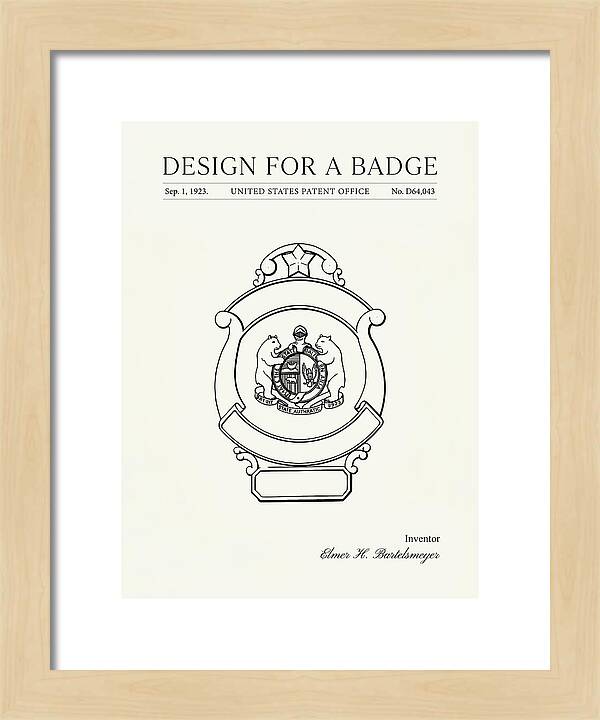 Design For A Badge Minimalist Patent Usd64043