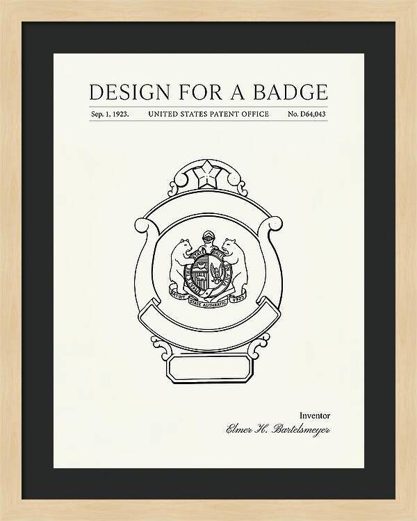 Design For A Badge Minimalist Patent Usd64043