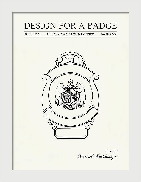 Design For A Badge Minimalist Patent Usd64043
