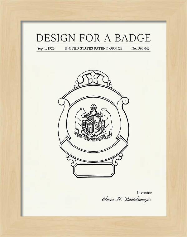 Design For A Badge Minimalist Patent Usd64043