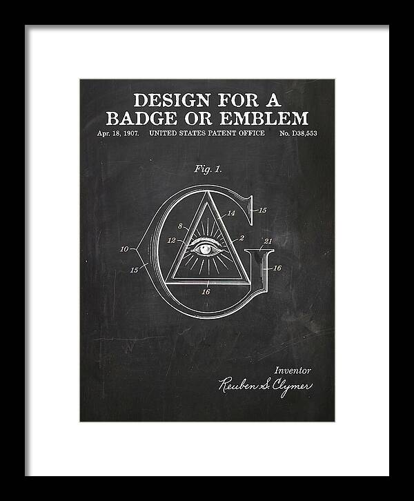 Design For A Badge Or Emblem Masonic Chalkboard Patent Usd38553