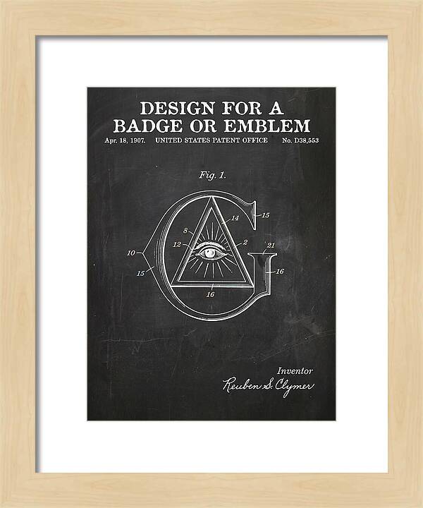 Design For A Badge Or Emblem Masonic Chalkboard Patent Usd38553