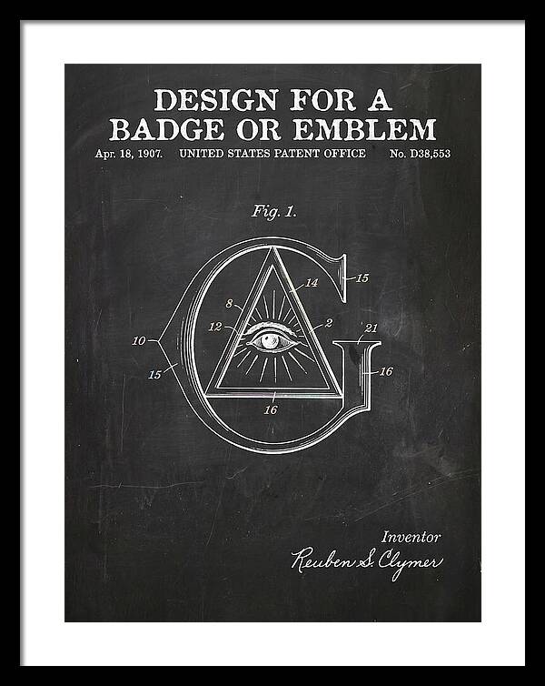 Design For A Badge Or Emblem Masonic Chalkboard Patent Usd38553