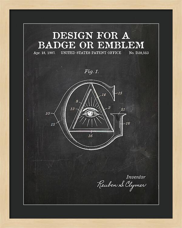 Design For A Badge Or Emblem Masonic Chalkboard Patent Usd38553
