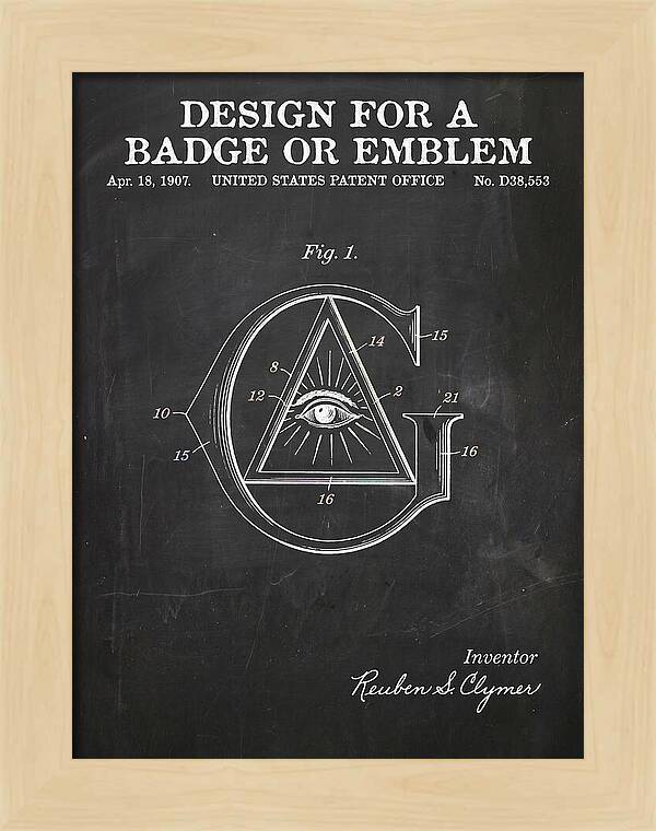 Design For A Badge Or Emblem Masonic Chalkboard Patent Usd38553