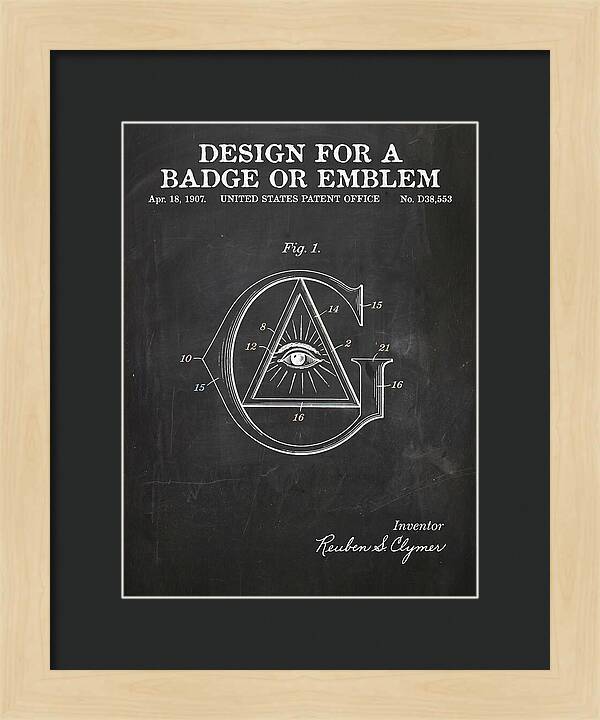 Design For A Badge Or Emblem Masonic Chalkboard Patent Usd38553