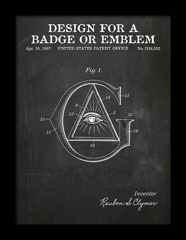 Design For A Badge Or Emblem Masonic Chalkboard Patent Usd38553