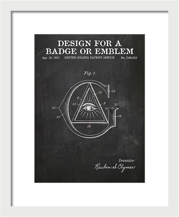 Design For A Badge Or Emblem Masonic Chalkboard Patent Usd38553