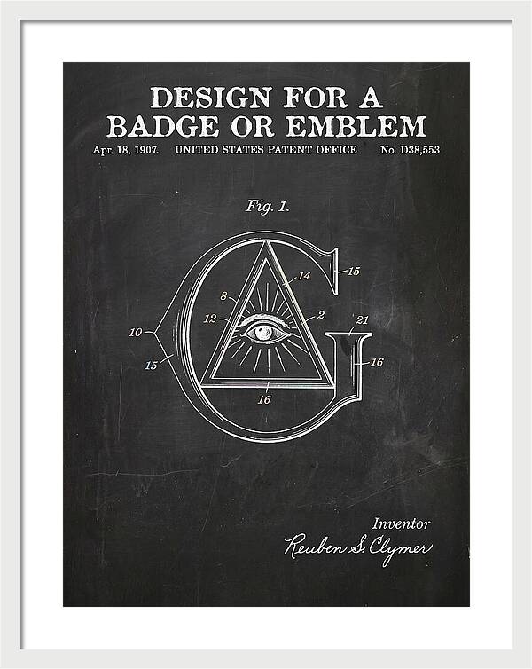 Design For A Badge Or Emblem Masonic Chalkboard Patent Usd38553