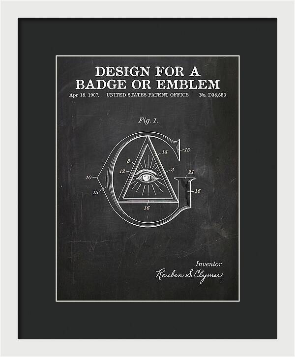 Design For A Badge Or Emblem Masonic Chalkboard Patent Usd38553
