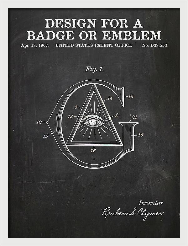 Design For A Badge Or Emblem Masonic Chalkboard Patent Usd38553