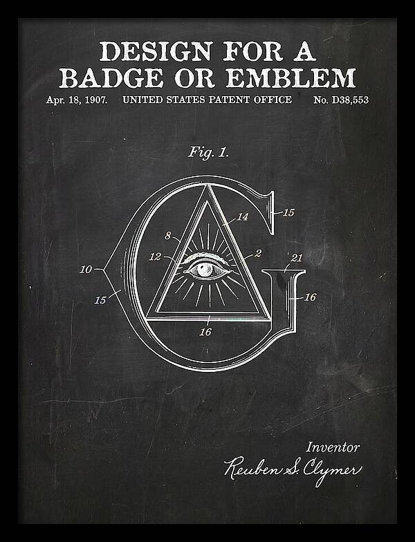 Design For A Badge Or Emblem Masonic Chalkboard Patent Usd38553
