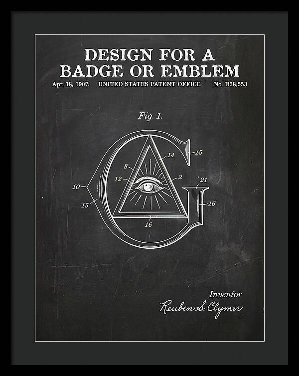 Design For A Badge Or Emblem Masonic Chalkboard Patent Usd38553