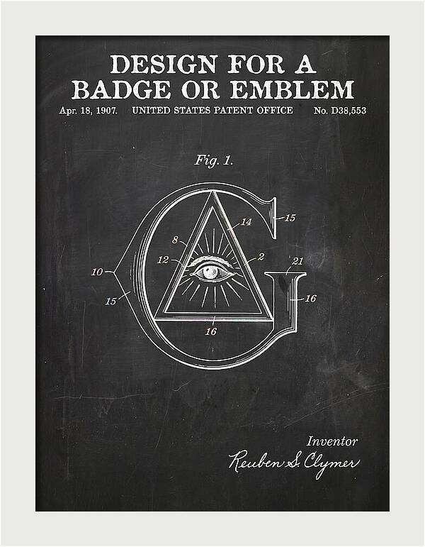 Design For A Badge Or Emblem Masonic Chalkboard Patent Usd38553