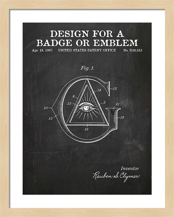 Design For A Badge Or Emblem Masonic Chalkboard Patent Usd38553
