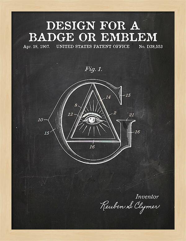 Design For A Badge Or Emblem Masonic Chalkboard Patent Usd38553