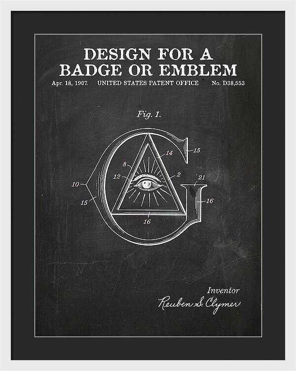 Design For A Badge Or Emblem Masonic Chalkboard Patent Usd38553