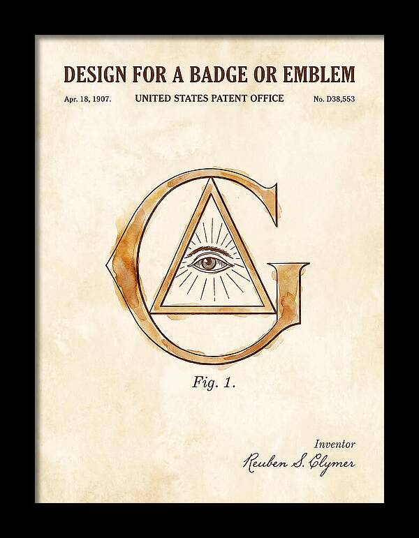 Design For A Badge Or Emblem Masonic Watercolor Patent Usd38553