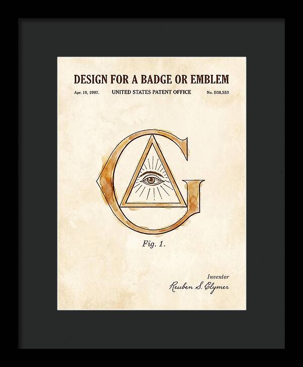 Design For A Badge Or Emblem Masonic Watercolor Patent Usd38553