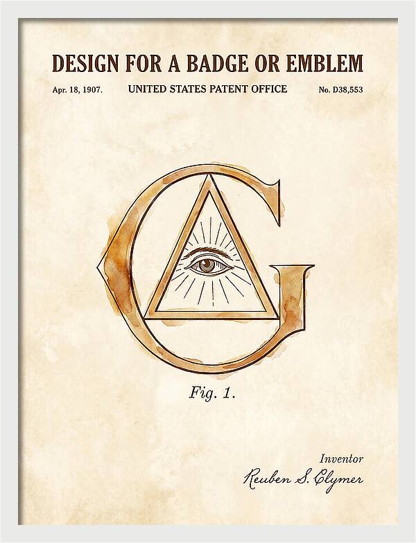 Design For A Badge Or Emblem Masonic Watercolor Patent Usd38553