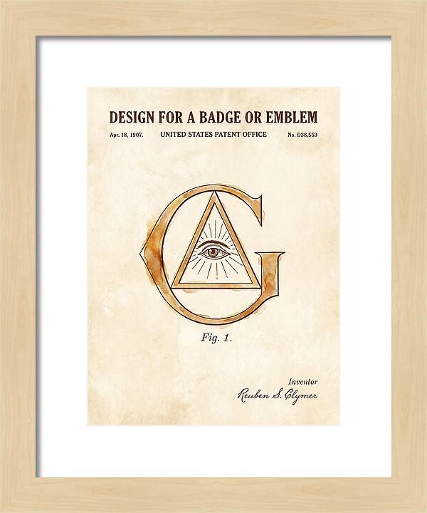 Design For A Badge Or Emblem Masonic Watercolor Patent Usd38553