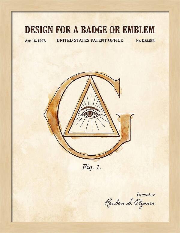 Design For A Badge Or Emblem Masonic Watercolor Patent Usd38553