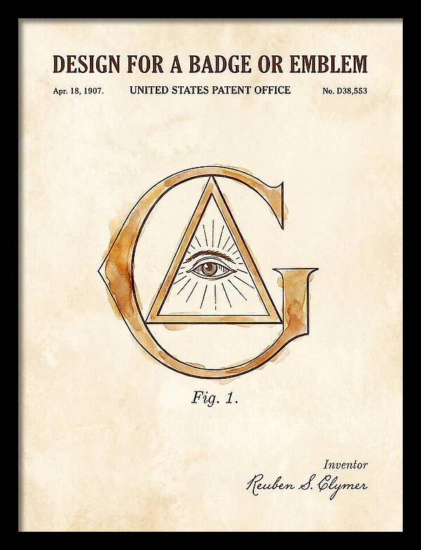 Design For A Badge Or Emblem Masonic Watercolor Patent Usd38553