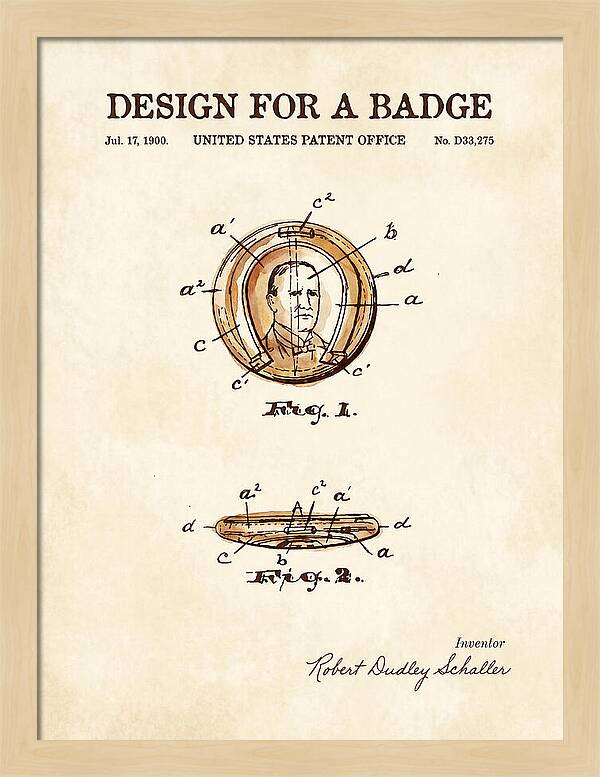 Design For A Badge Watercolor Patent Usd33275