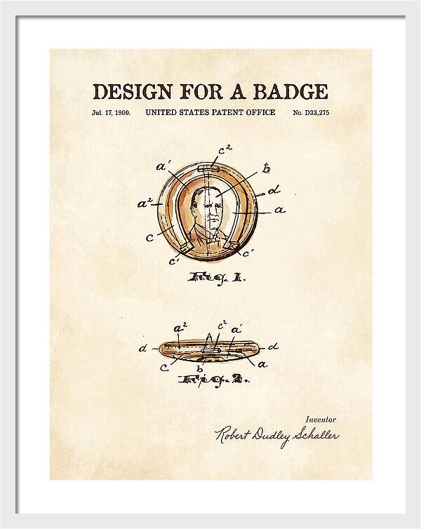 Design For A Badge Watercolor Patent Usd33275