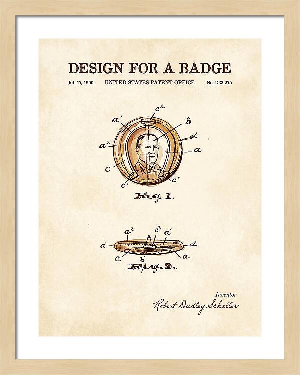 Design For A Badge Watercolor Patent Usd33275