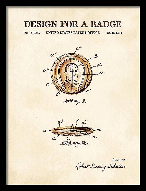 Design For A Badge Watercolor Patent Usd33275
