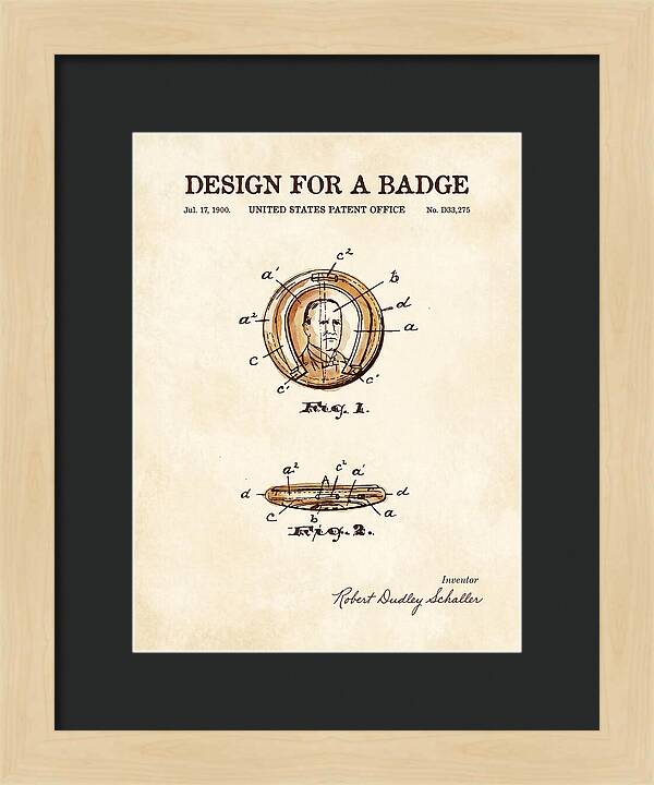 Design For A Badge Watercolor Patent Usd33275