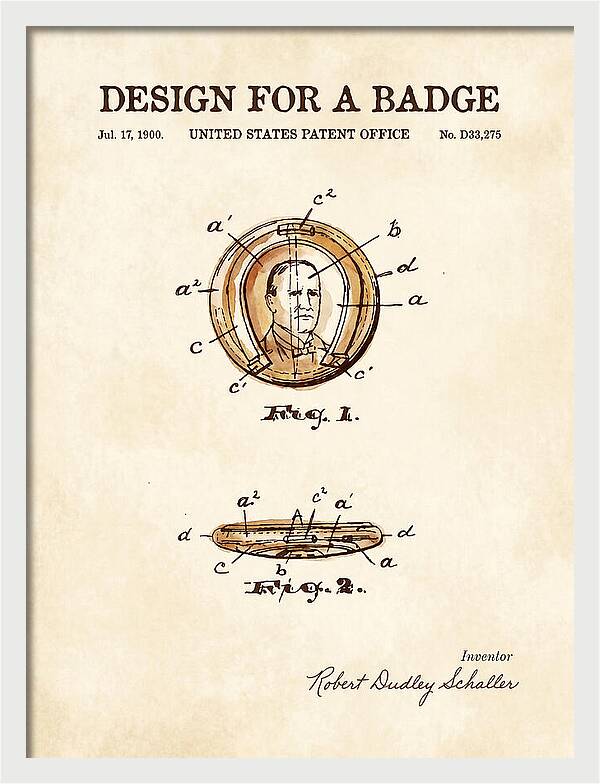 Design For A Badge Watercolor Patent Usd33275