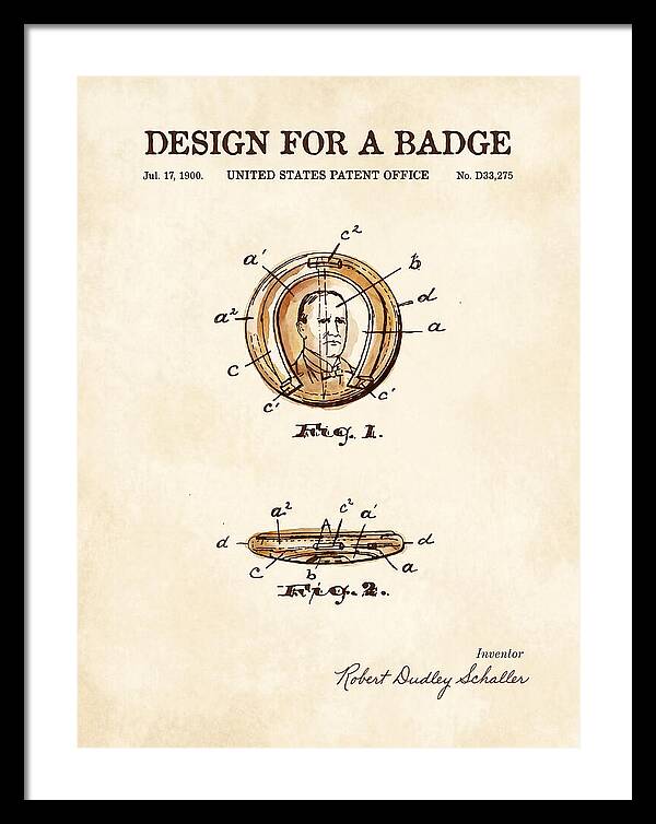 Design For A Badge Watercolor Patent Usd33275