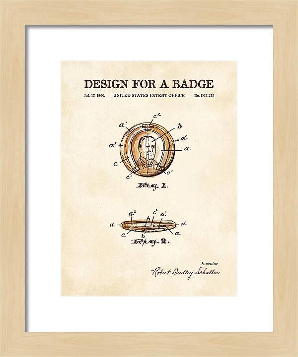 Design For A Badge Watercolor Patent Usd33275