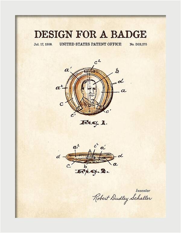 Design For A Badge Watercolor Patent Usd33275
