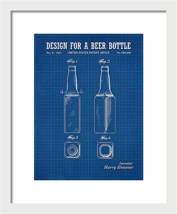 Design For A Beer Bottle Blueprint Patent Usd92640s