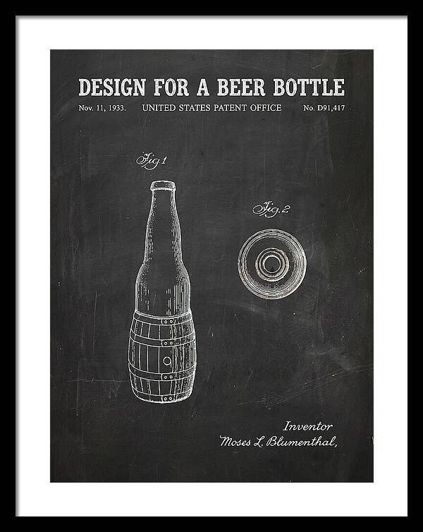 Design For A Beer Bottle Chalkboard Patent Usd91417s