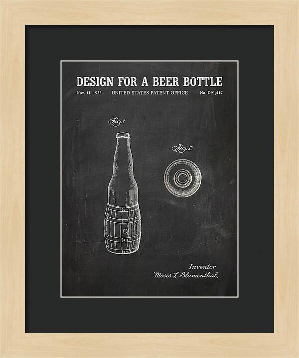Design For A Beer Bottle Chalkboard Patent Usd91417s