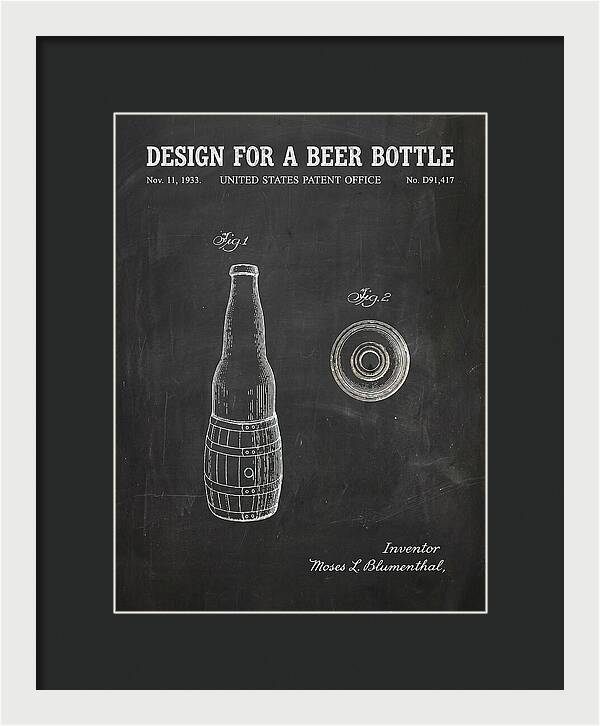Design For A Beer Bottle Chalkboard Patent Usd91417s
