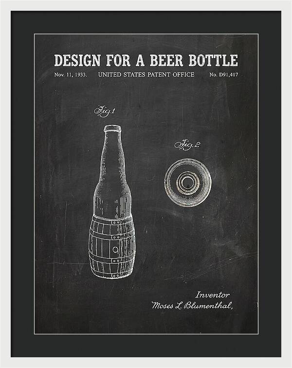 Design For A Beer Bottle Chalkboard Patent Usd91417s