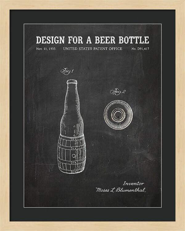 Design For A Beer Bottle Chalkboard Patent Usd91417s