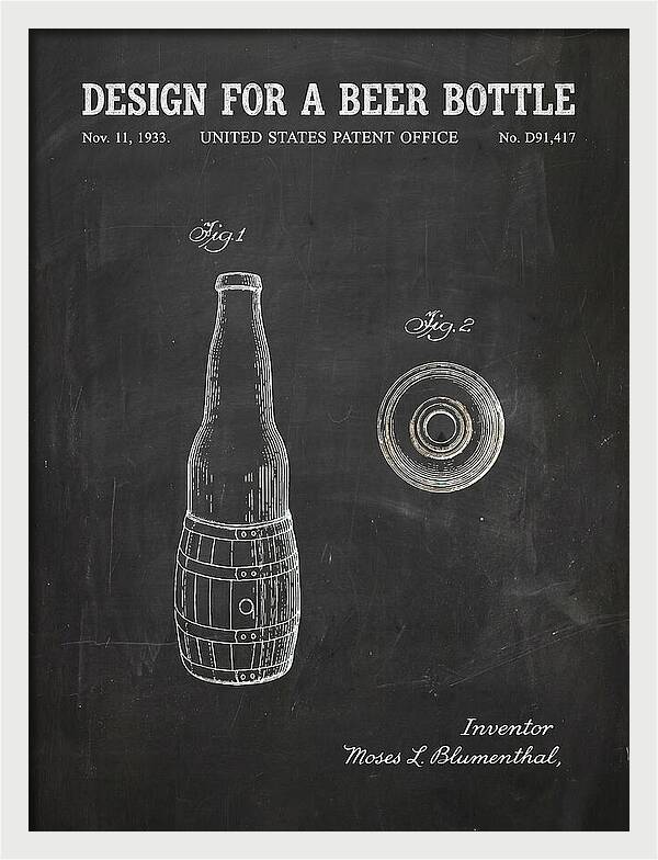 Design For A Beer Bottle Chalkboard Patent Usd91417s