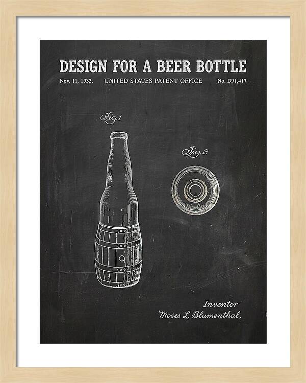 Design For A Beer Bottle Chalkboard Patent Usd91417s