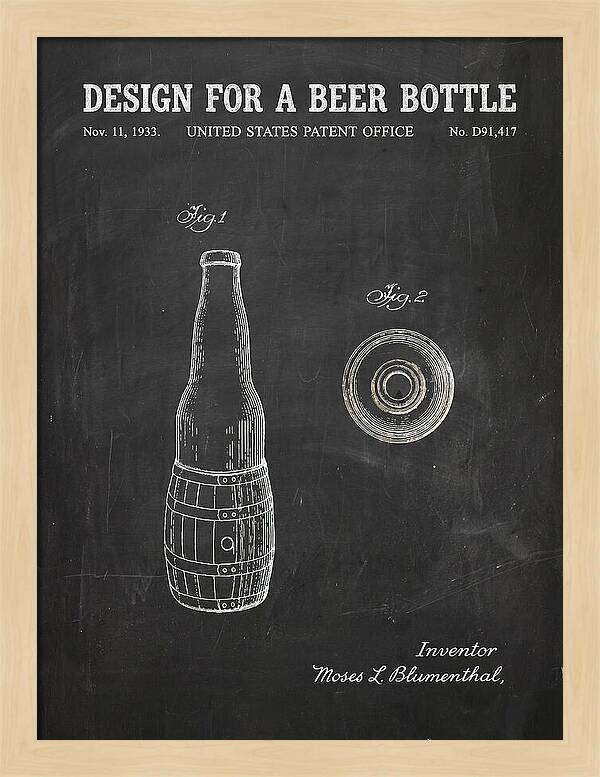 Design For A Beer Bottle Chalkboard Patent Usd91417s