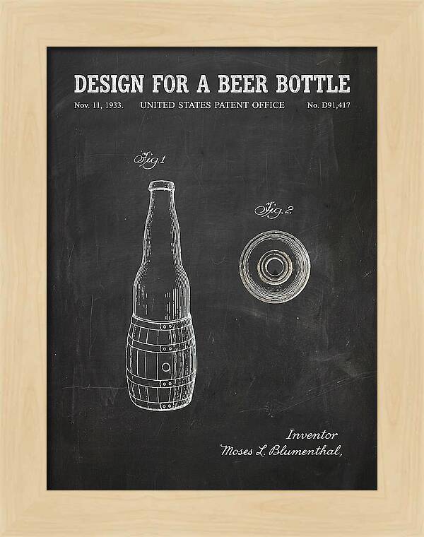 Design For A Beer Bottle Chalkboard Patent Usd91417s