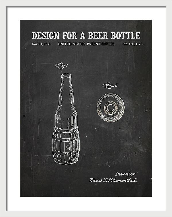 Design For A Beer Bottle Chalkboard Patent Usd91417s