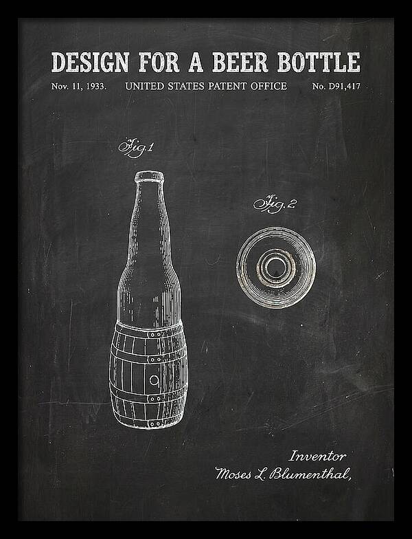 Design For A Beer Bottle Chalkboard Patent Usd91417s