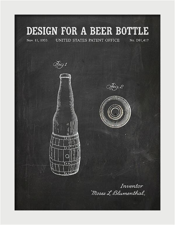 Design For A Beer Bottle Chalkboard Patent Usd91417s