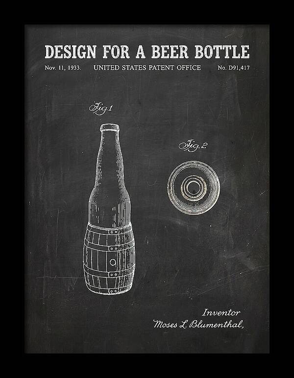 Design For A Beer Bottle Chalkboard Patent Usd91417s